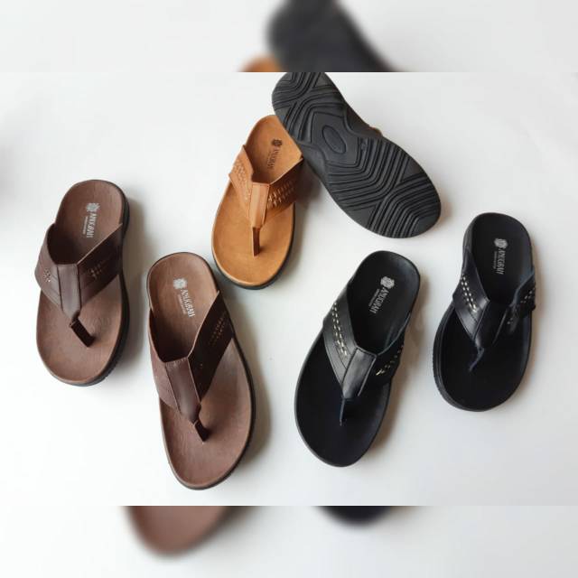 Sandal pria asli kulit sapi papirut Garut