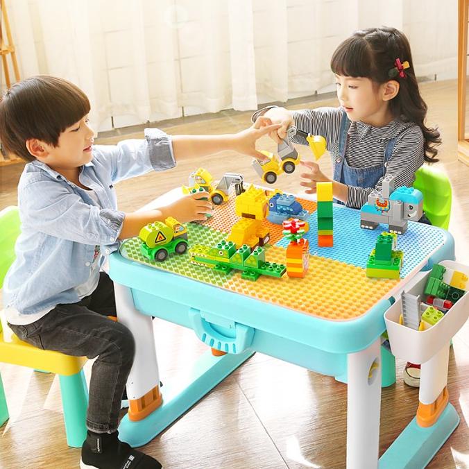 Feelo Multifunctional Table Building Block Mainan Edukasi Meja Lego Lapakdendri