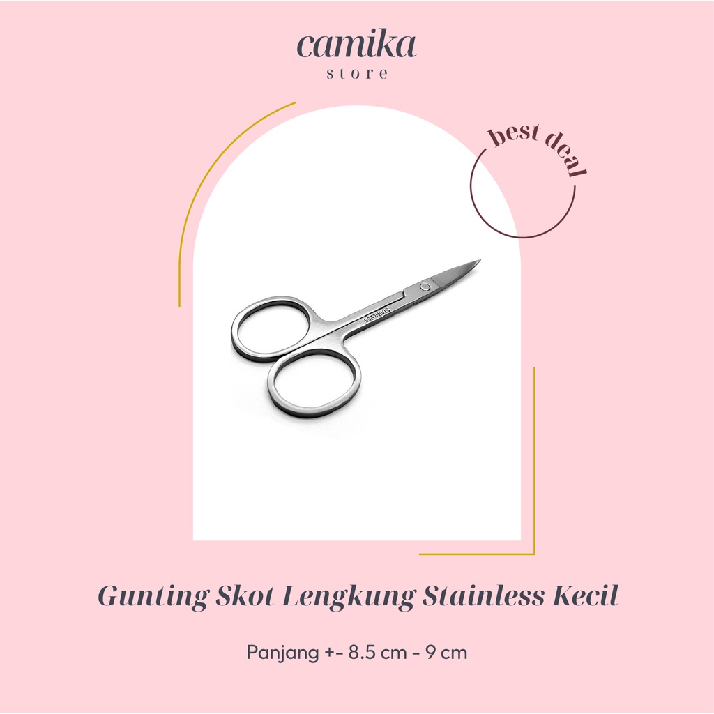 

CAMIKA PRODUK - GUNTING SKOT Lengkung Stainless KECIL +-8.5 - 9 cm