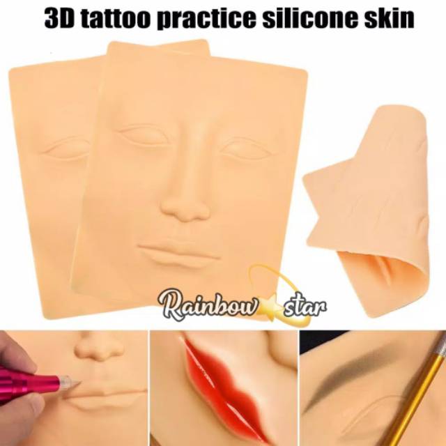 Kulit Silikon 3D Untuk Latihan Sulam Alis Bibir &amp; Eyeliner