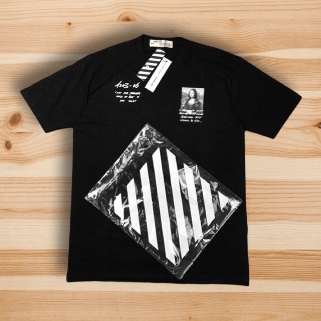 T-SHIRT TEE OFF WHITE MONOCHROME MONALISA BLACK AUTHENTIC
