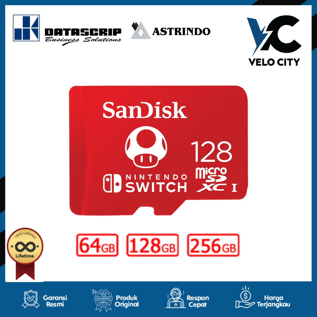 Micro SD SanDisk 128GB MicroSDXC U3 4K Ultra HD Licensed Memory Cards For Nintendo Switch Original