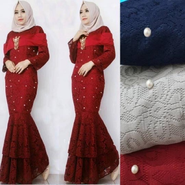 ZR Maxi duyung mutiara / Gamis wanita ternaru / Maxi wanita muslimah murah