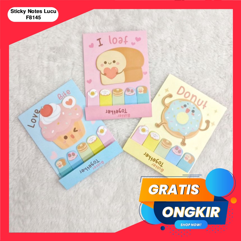 365 Memo Tempel Sticky Notes Berbentuk Lucu / Sticky Note F8145