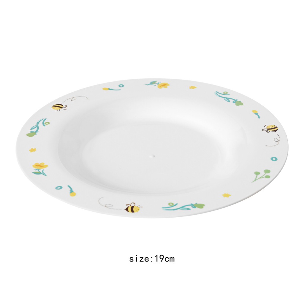 Miniso Piring Makan plastik Bee Series Plate 4pcs PP Fall resistant