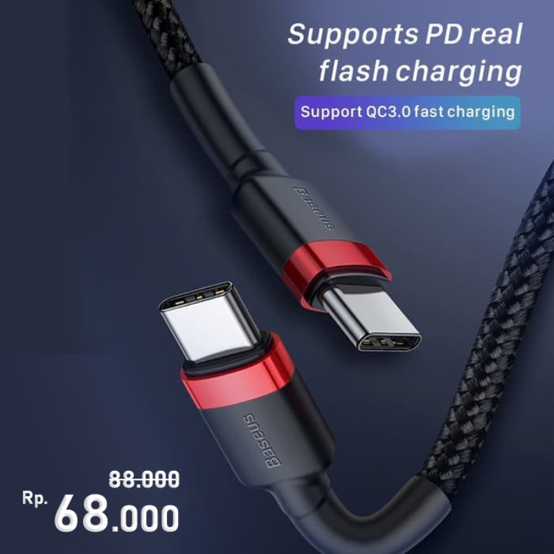 KABEL DATA BASEUS Cafule TYPE C PD2.0 60W FAST CHARGING (20V 3A) 1M
