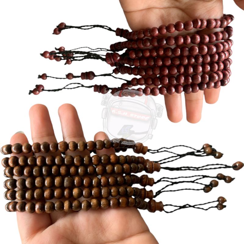 Gelang Tasbih Kokka Ethnik Bahan Manik Kayu 33 Butir / Gelang Tasbih Sovenir / Tasbih 33 Butir