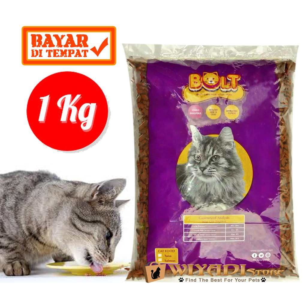 Cat Food BOLT Repack 1kg Makanan Kucing Pasti Suka Bagus Sehat