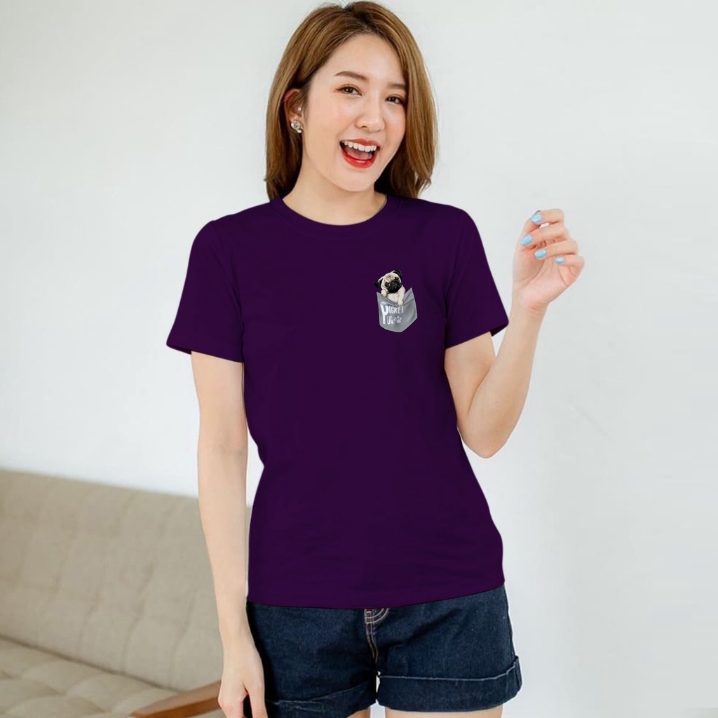 ISANNY SIZE.S M L XL XXL 2209-00054 KAOS OBLONG / KAOS CEWEK / ATASAN WANITA / POCKER PUG / READY STOCK