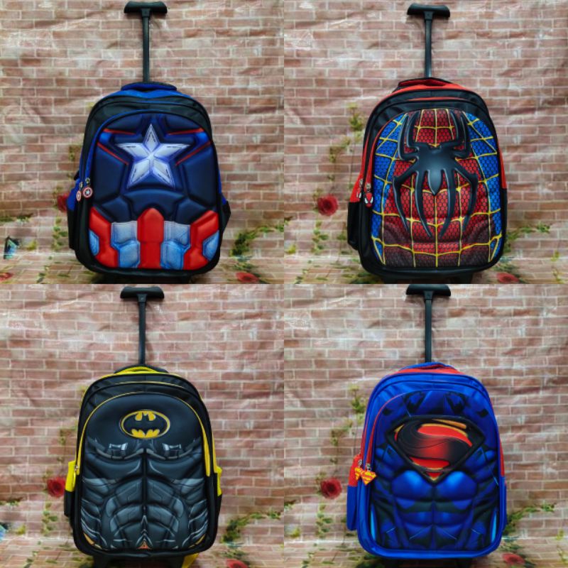 Troli Anak SD 16&quot; Captain Amerika Spiderman AEO