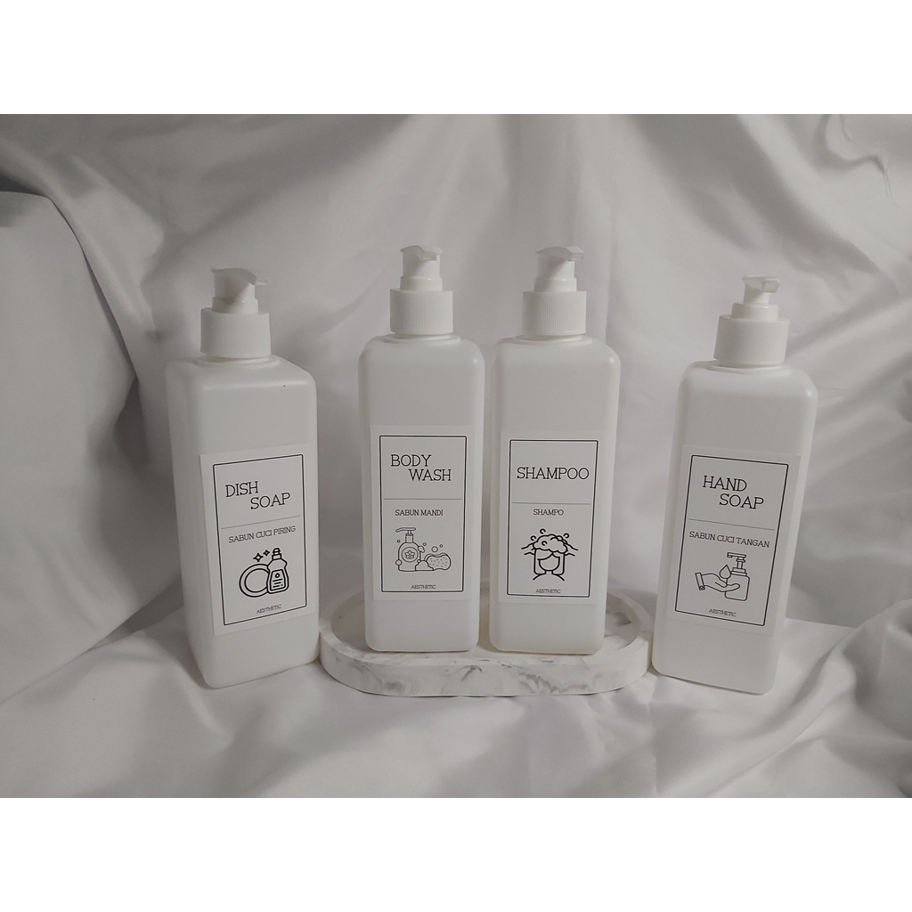 BOTOL REFIL SABUN PUMP AESTHETIC / FREE LABEL / BOTOL SABUN KOTAK