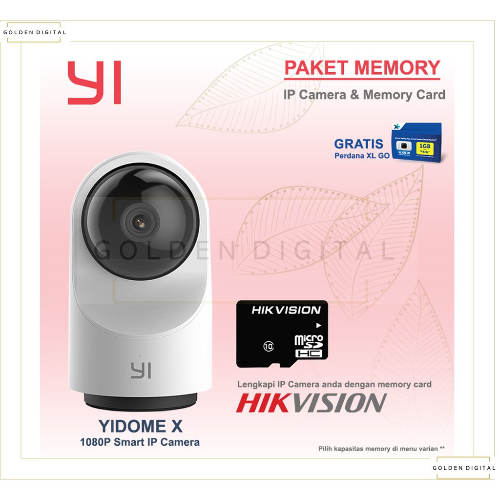 Xiaomi Yi Dome X IP Camera 1080P Full HD Bundling Memory Card Hikvision