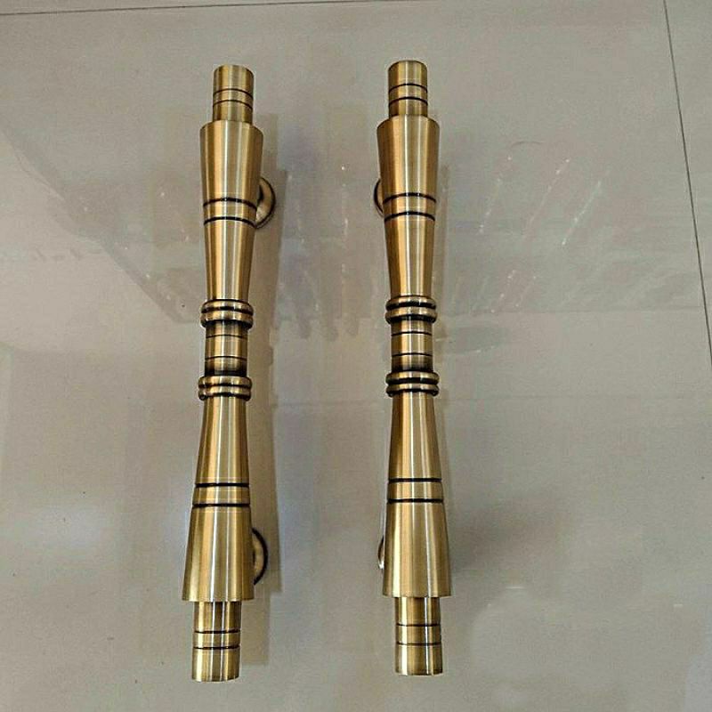 Pull Door / Handle Pintu / Tarikan / Gagang Pintu Rumah Pagar Kuningan Antik Motif Bambu 43cm