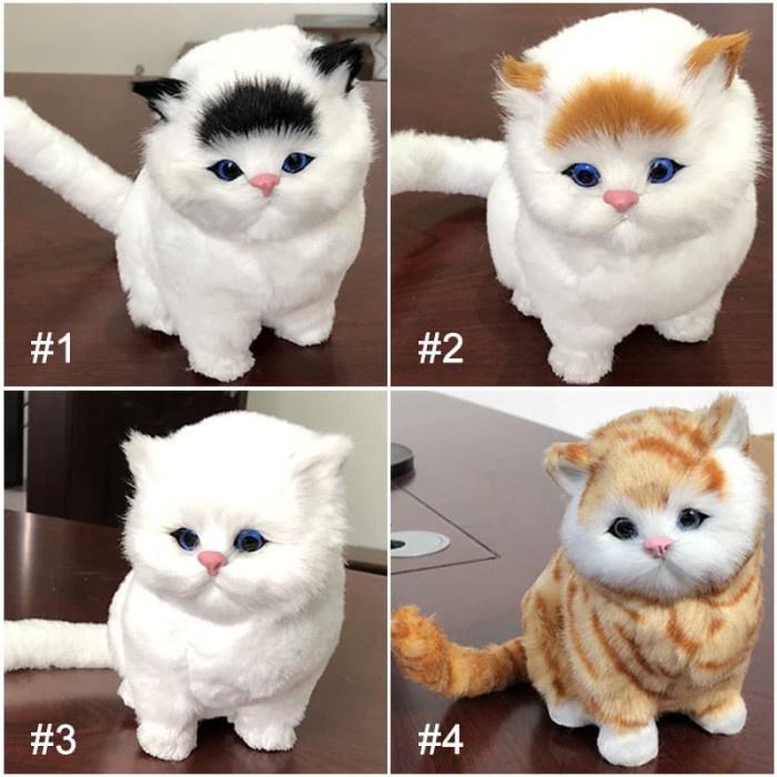 BONEKA KUCING SIMULASI PAJANGAN MEJA BERSUARA MEOW UKURAN BESAR - 4580 GF940 BONEKA JUMBO MURAH