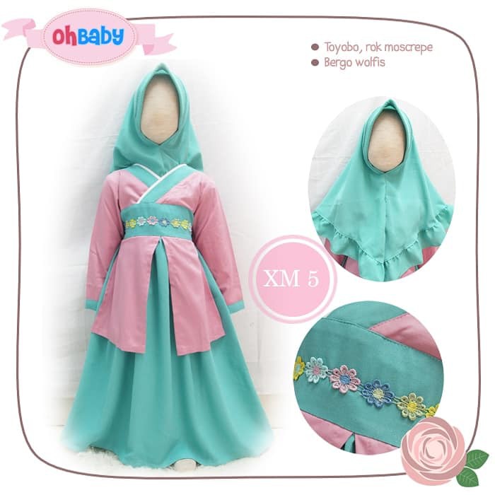  2 12 Tahun XM 5 Baju  Muslim Gamis  Anak  Oh  Baby  Hanbok 