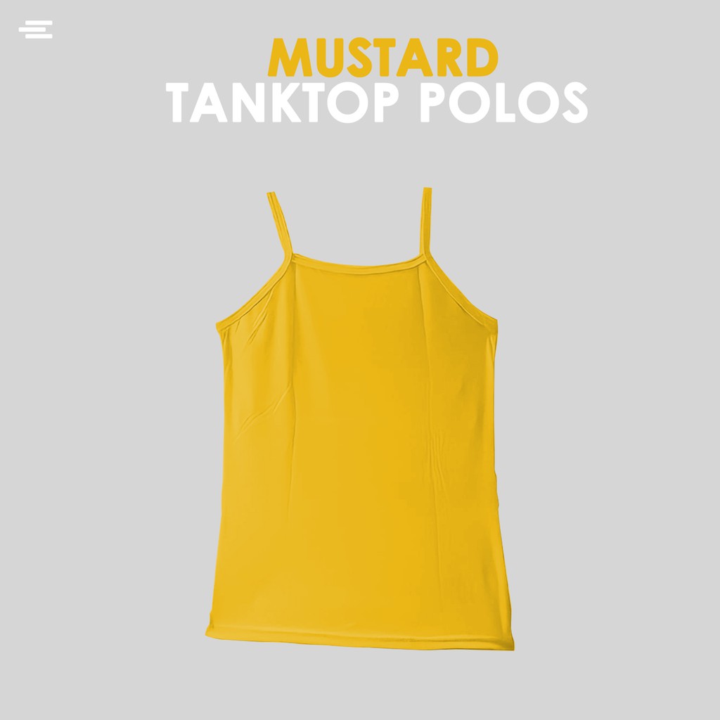 Tanktop Wanita ( SOFT SPANDEK ) Polos Tali Kecil / Besar / Agnes Singlet Kaos Dalam Cewek - YELONIX-KUNING MUSTARD