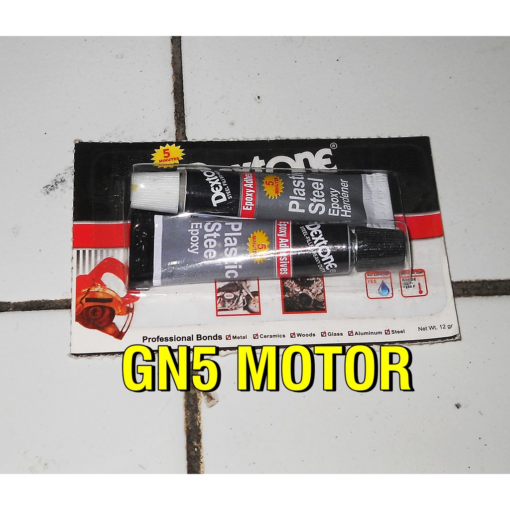 

LEM 12 GRAM DEXTONE PLASTIC STEEL EPOXY & EPOXY HARDENER 5 MENIT LEM HITAM PUTIh