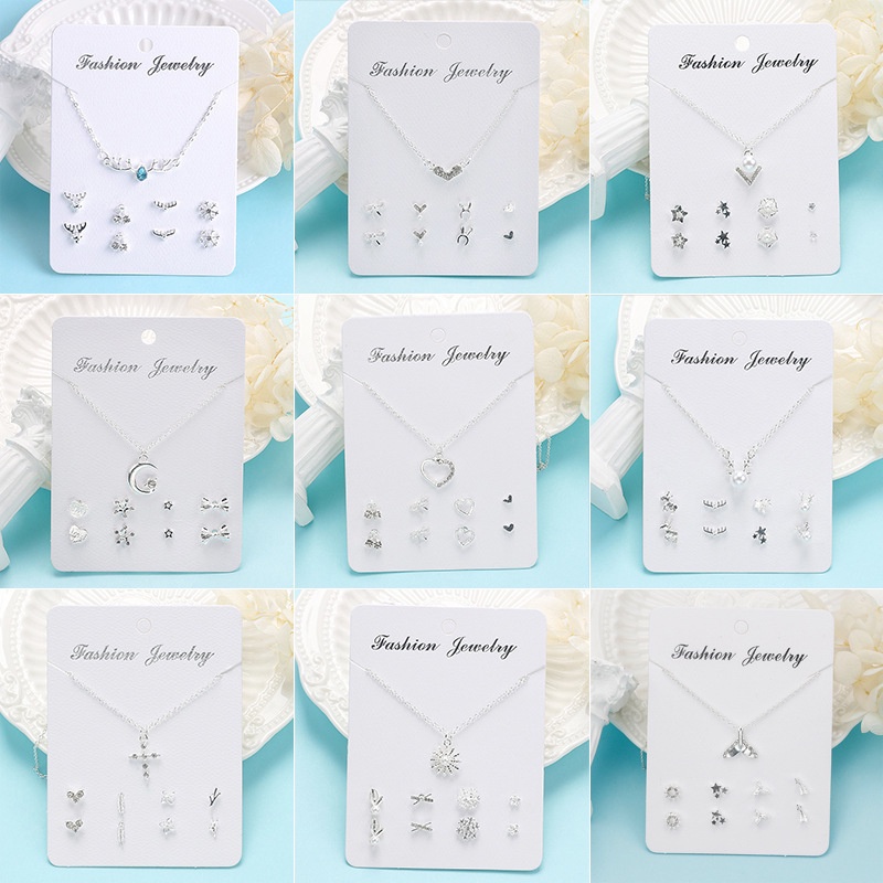 Set Kalung Anting 4 Set Fashion Wanita Anting Korea Aksesoris Murah Dalika