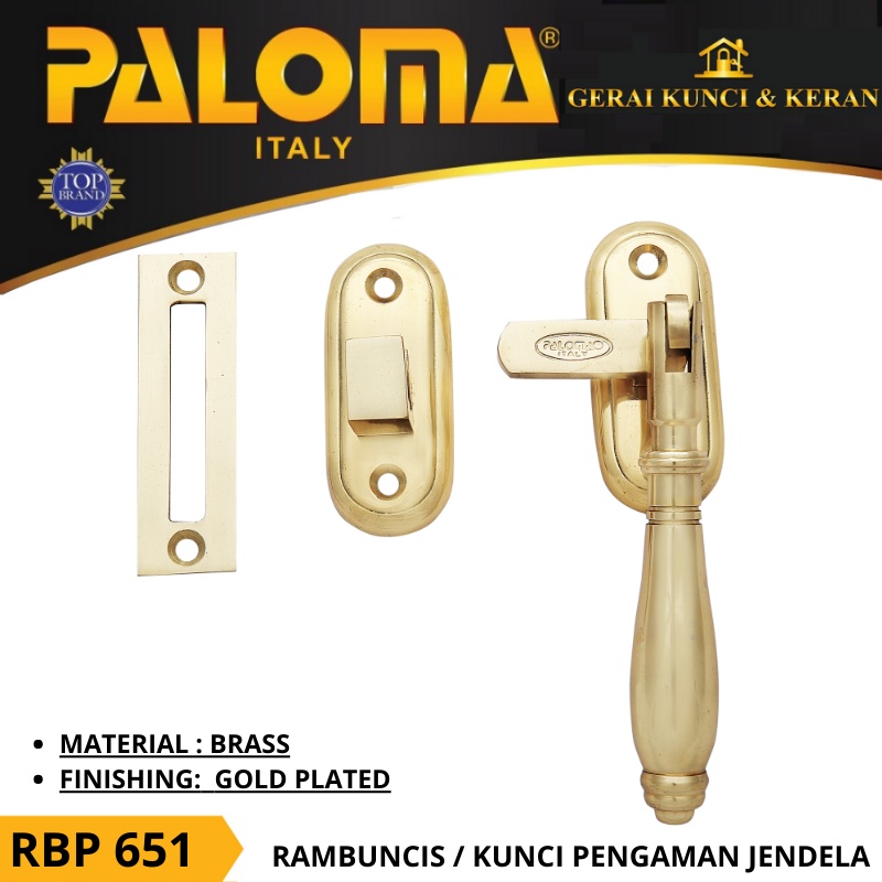 RAMBUNCIS SLOT SELOT KUNCI JENDELA RBP 651 PALOMA PENGUNCI JENDELA GOLD EMAS