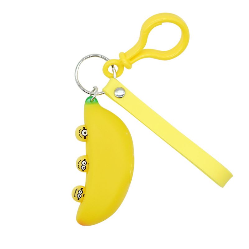 Mary 2.95x1.38x1.38in Menghilangkan Stress Mainan Dekompresi Stretch Banana Keychain Toy