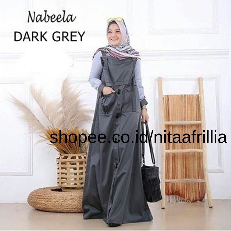 Baju Muslimah Gamis Pakaian Wanita Nabeela set overall / Pusat Grosir Baju Gamis Modern