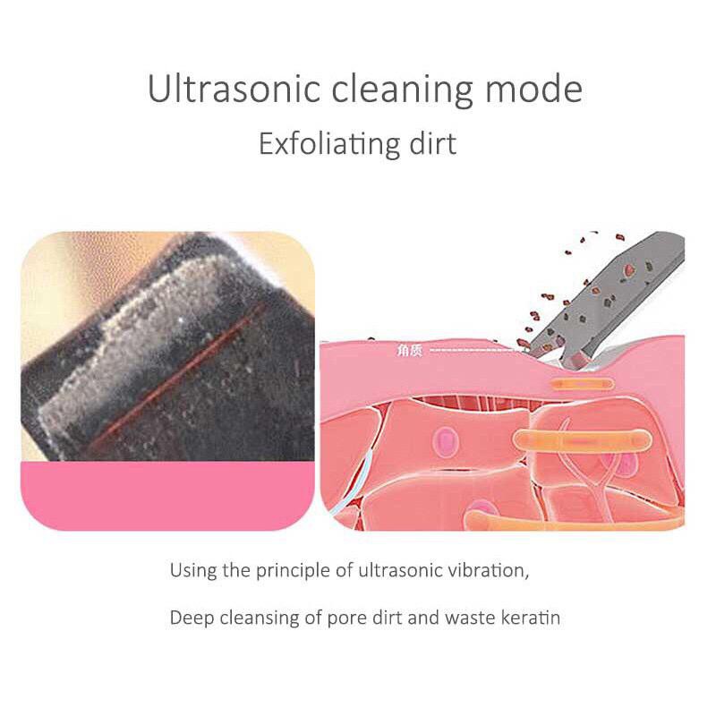 USB Rechargeable Ultrasonic Skin Clean Scrubber Pori Cleaner Wajah Machine Pembersih Komedo