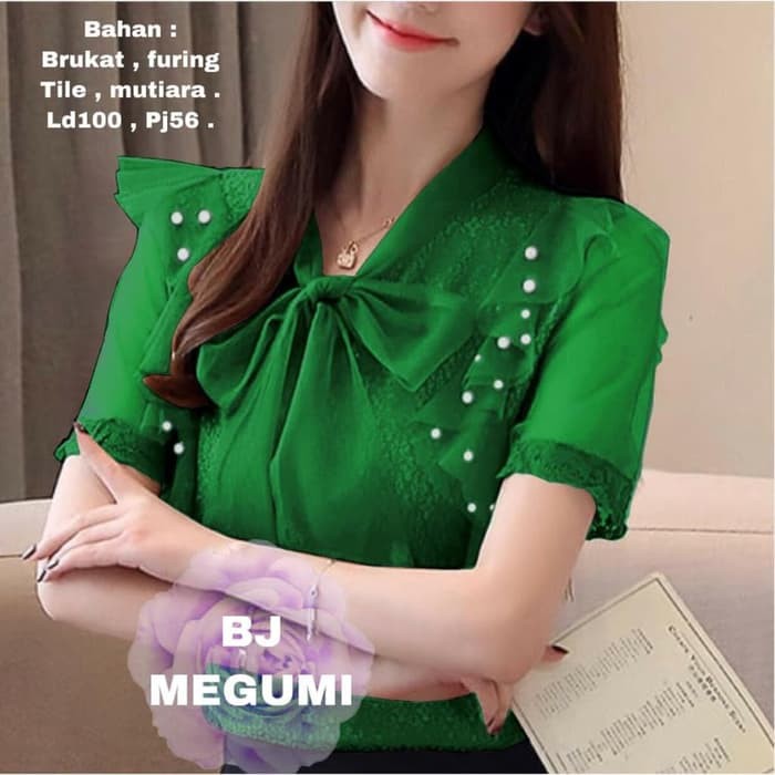 PC- BLOUSE MEGUMI IJOBOTOL [Baju Atasan Wanita 0121] TCJ Blouse Wanita -PC