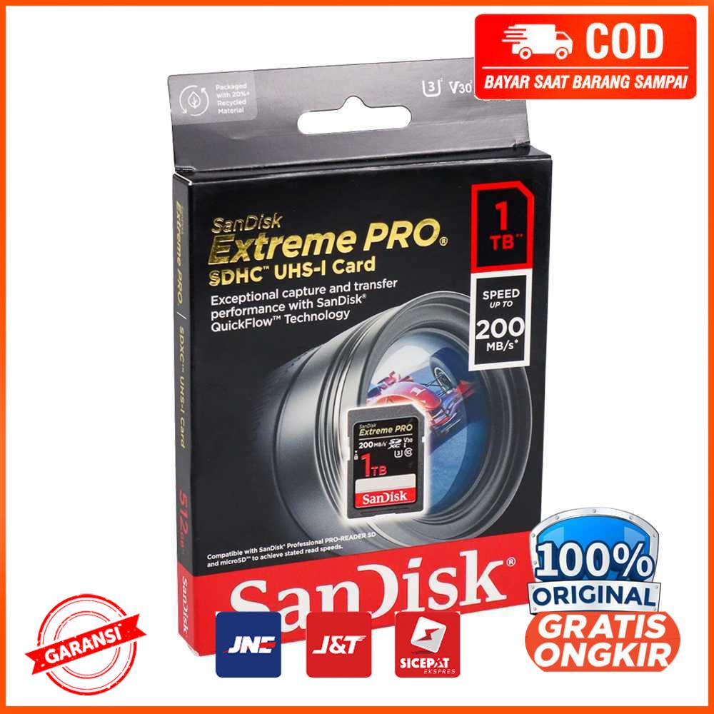 Sandisk SD Card Extreme Pro V30 U3 4K - 1TB - D-1T00