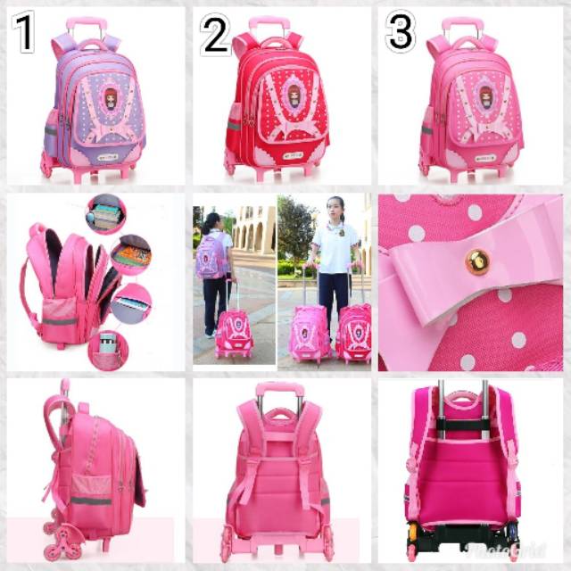 (RK)Tas Troli Anak Princess 3 Roda