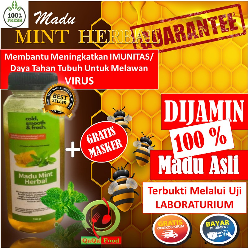 

Madu mint herbal asli madu penurun panas batuk pilek demam masuk angin obat herbal alami 350 gram