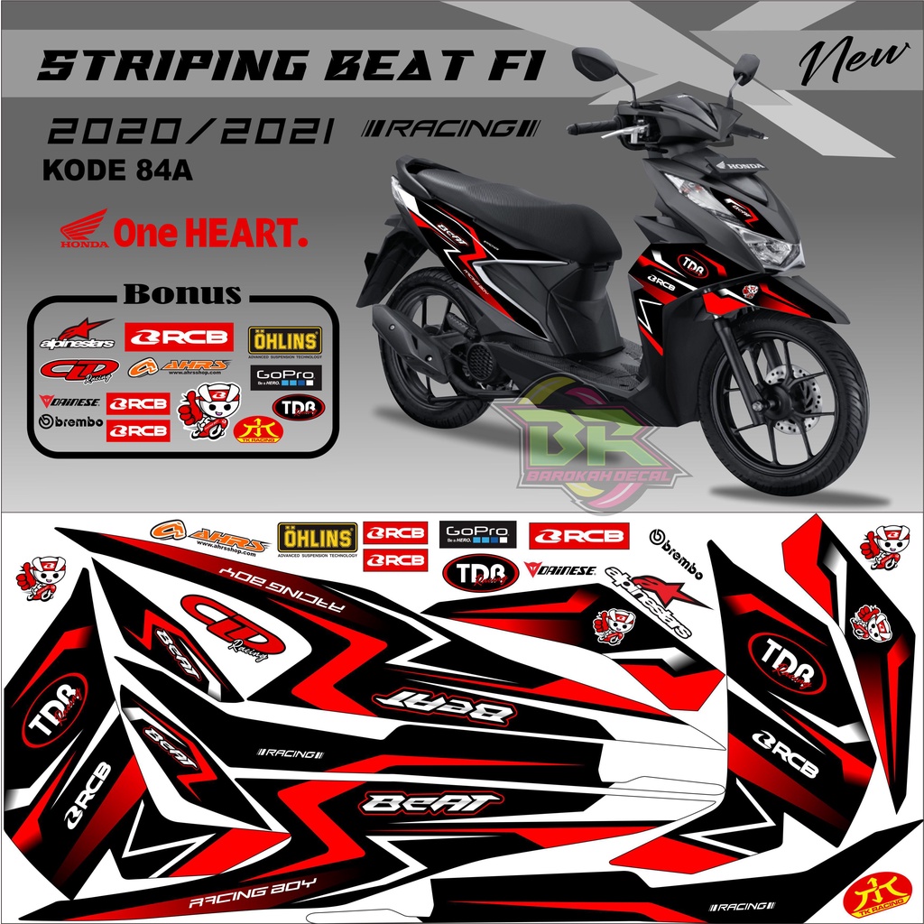 Striping Beat New 2020-2023 Stiker Lis Beat New Variasi kode 84