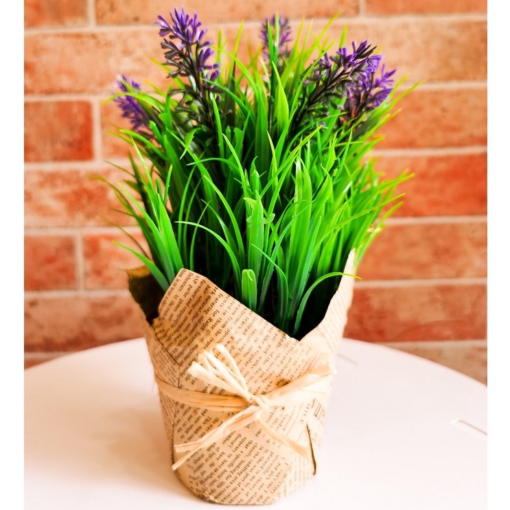 Bunga Artificial Plastik Dekorasi Rumah Setangkai Bunga Lavender Artificial Hias (HANYA BUNGA)-LAVENDER-Ungu