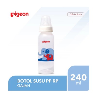 PIGEON Botol Susu Bayi Pp Rp 240Ml Gajah With S-Nipple Size M