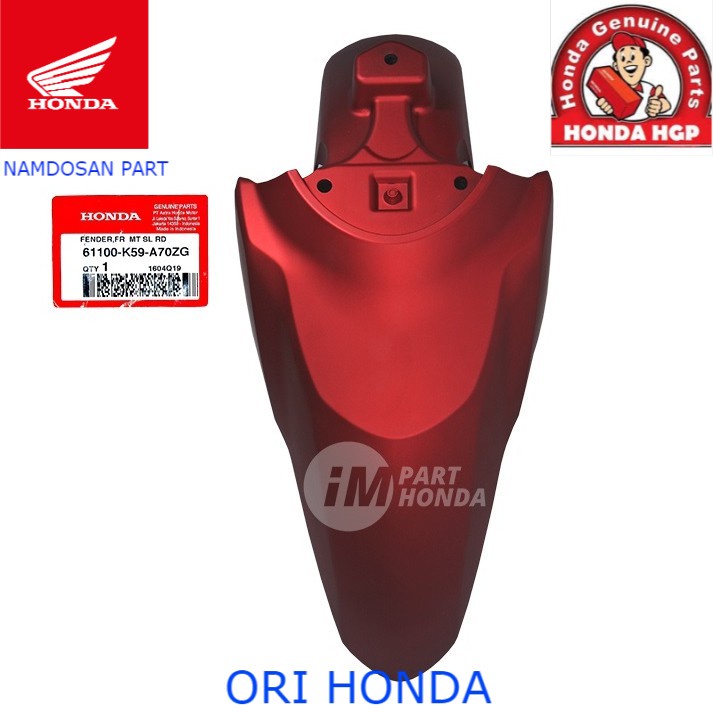 Ahm 61100-K59-A70ZG Slebor Spakbor depan Vario 125 150 2018 2019 2020 Merah Dof