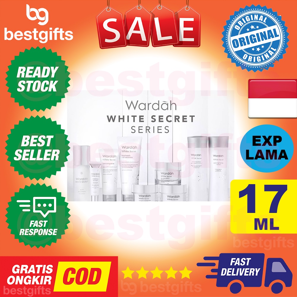 WARDAH WHITE SECRET NIGHT CREAM KRIM MALAM MENCERAHKAN MELEMBABKAN NUTRISI KULIT MUKA WAJAH 17 ML