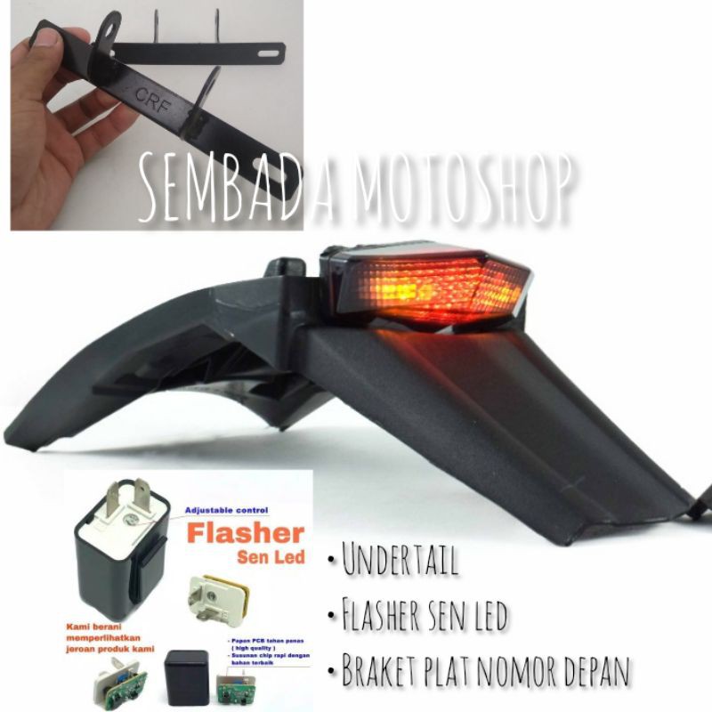 Undertail Slebor belakang crf 150L Dudukan plat nomor depan crf 150L Stoplamp crf 150L