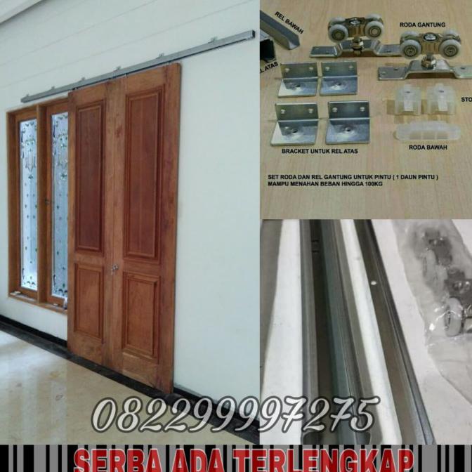 Rel Pintu Geser/Rel Pintu Sleding J3/180Cm(1,8M)/Complete Sama Roda