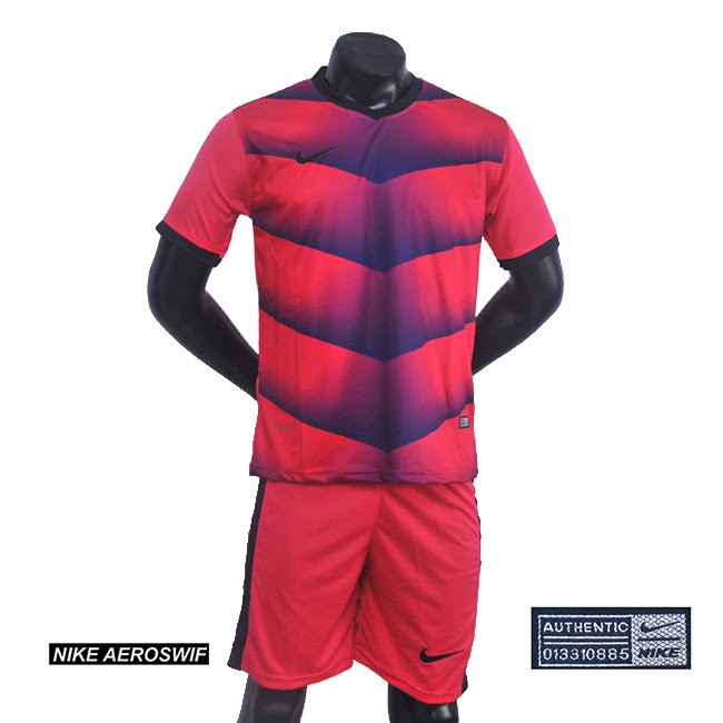 Kostum Futsal Jersey Seragam Tim Futsal Arrow Merah Garis Hitam Terbagus