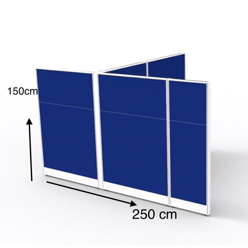 Sekat partisi pembatas meja kerja bentuk T / Partisi kantor / panel partisi pembatas meja kantor