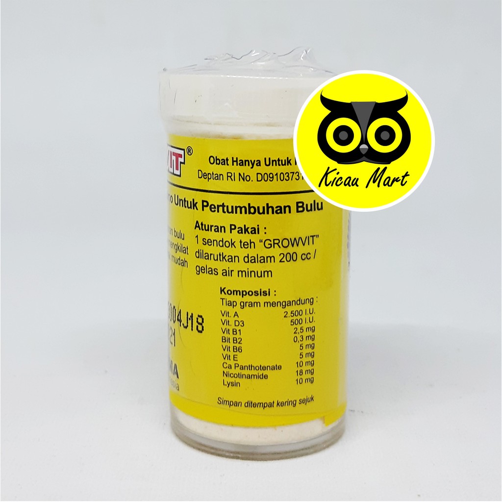 VITAMIN OBAT BURUNG PIYIK ANAKAN PAUD BALIBU GROWVIT GROW VIT EKA FARMA PENAMBAH GACOR  VTGWVEF