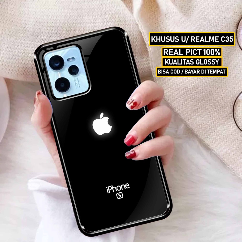 Case Realme C35 - Motif Case [ Apel 1 ] - Hardcase Realme C35 - Softcase Realme C35 - Cassing Elegan