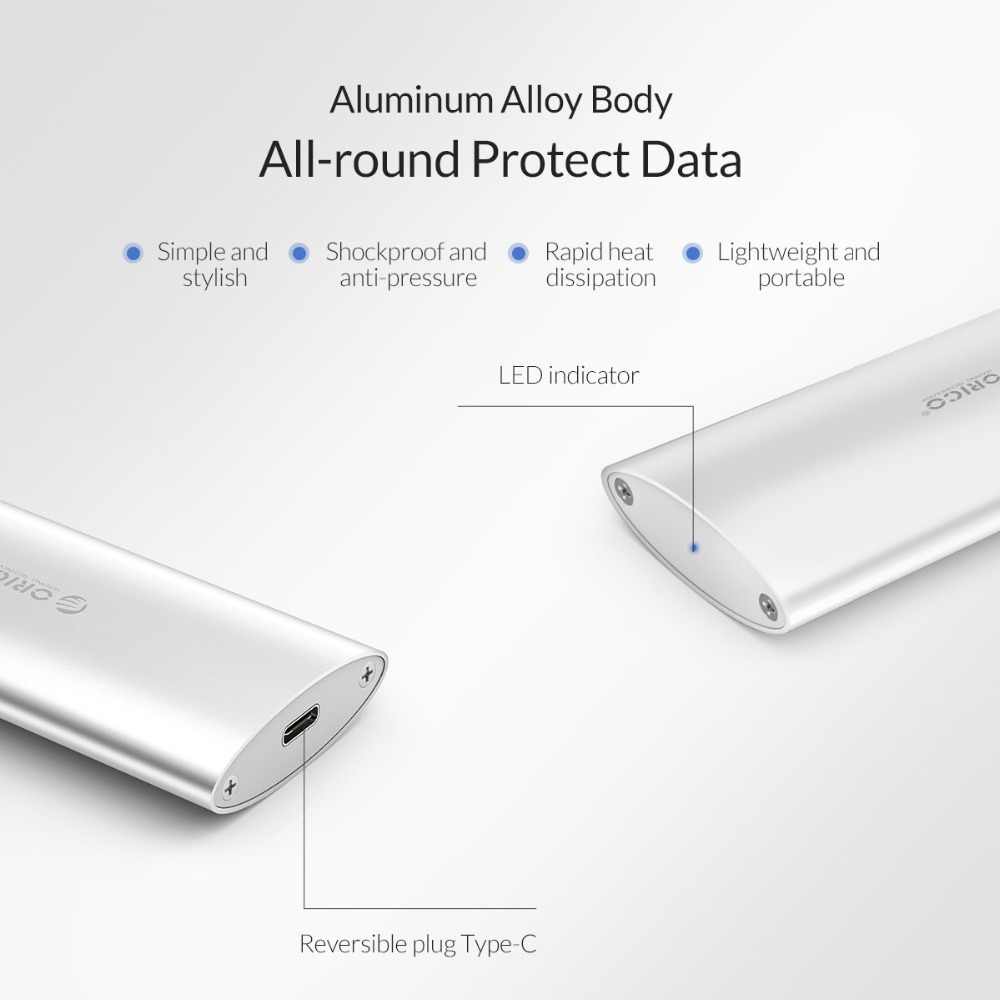 M.2 NGFF to Type-C Aluminum Alloy SSD Enclosure M-SATA High speed Orico m2d-c3