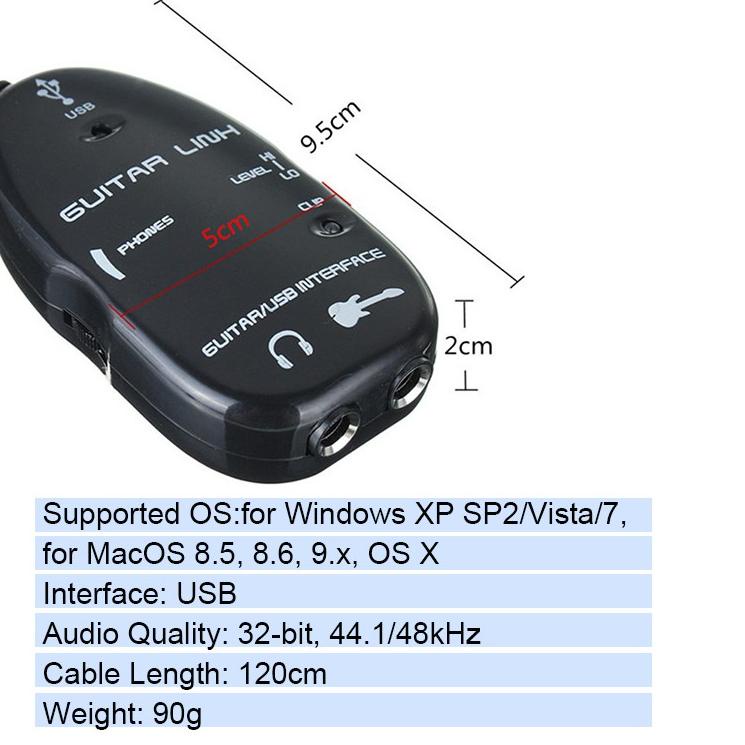 Guitar Link USB Interface Penghubung Komputer Android XP Soumd Card Effector
