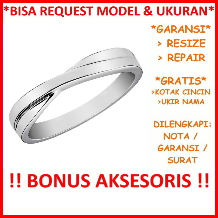 Gratis Ukir Nama Bisa Pesan Model Garansi Silver Asli Cincin Wanita Perak Kawin Nikah Tunangan Id468