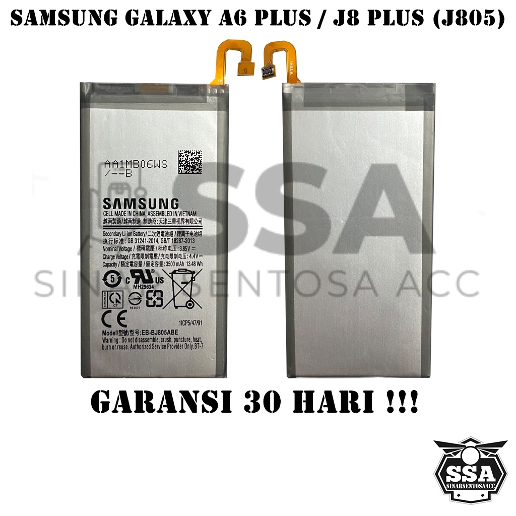 Baterai Original OEM Samsung Galaxy A6 Plus J8 Plus J805 EB-BJ805ABE EBBJ805ABE HP Ori Battery Batrai Batre Batu Batere GARANSI AWET MURAH