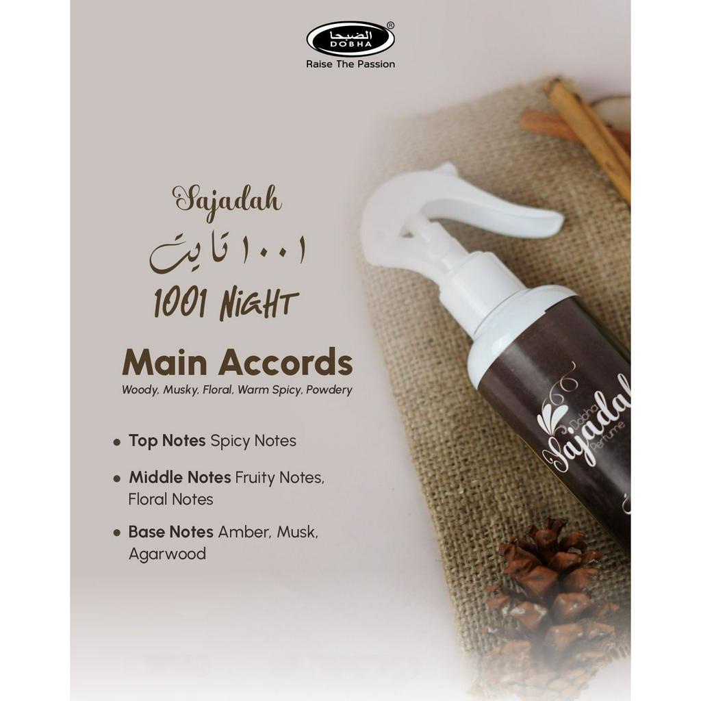 Dobha Parfum Sajadah Karpet Gorden Sofa Sprei Anti Bakteri 250ml Aroma 1001 NIGHT