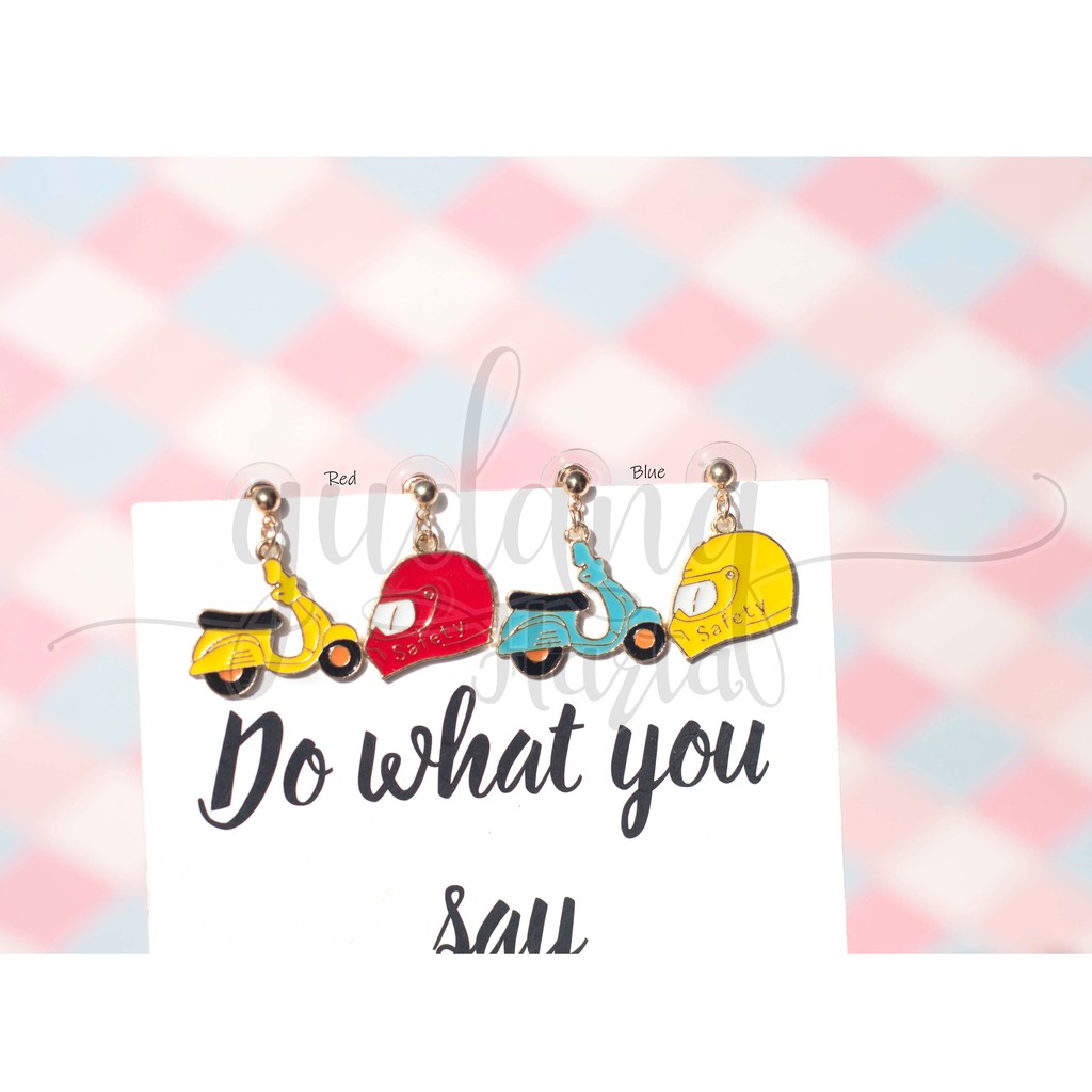 Anting Stud Vespa Helm Lucu Unik GG 203508