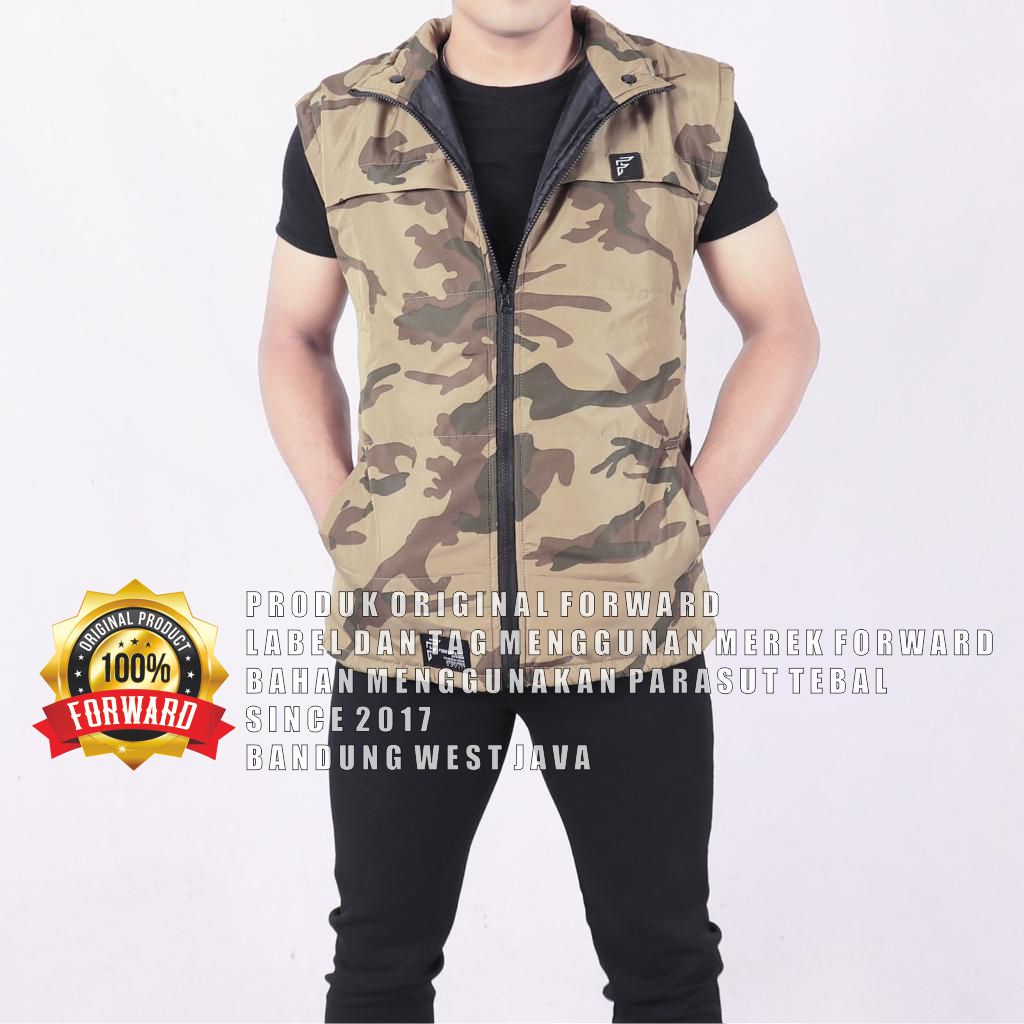 Jaket Rompi Vest Motor Outdoor Pria Camo Army Loreng Forward System