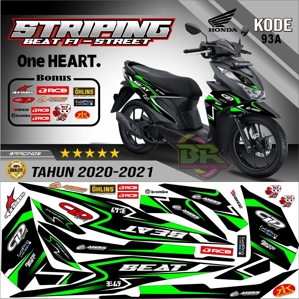 Striping Beat New 2020-2023 Stiker Lis Beat New Variasi kode 93