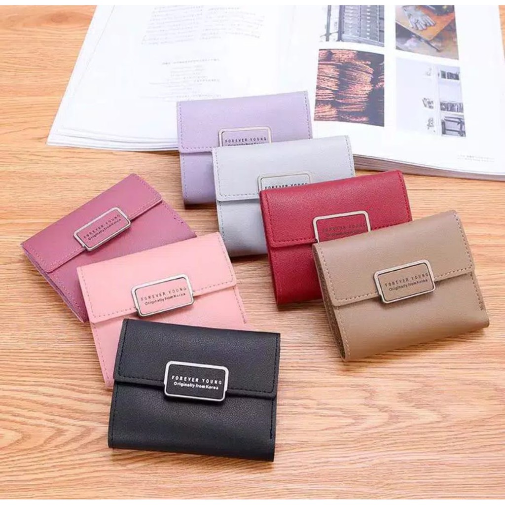 ( Fy ) COD Dompet Import dompet wanita mini Lipat dompet pendek  dompet Cantik Dompet Impor Real Pic